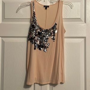 Express Soft Pink w sequin Tank Size S